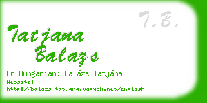 tatjana balazs business card